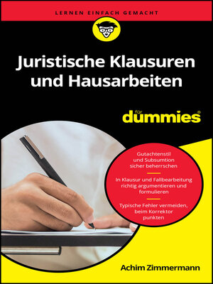 cover image of Juristische Klausuren und Hausarbeiten für Dummies